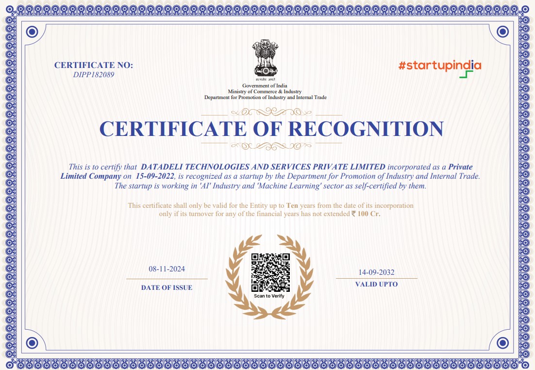 Startup India Certificate